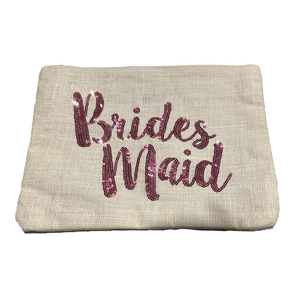 Mudpie Bridesmaid Clutch Bag Beige Pink